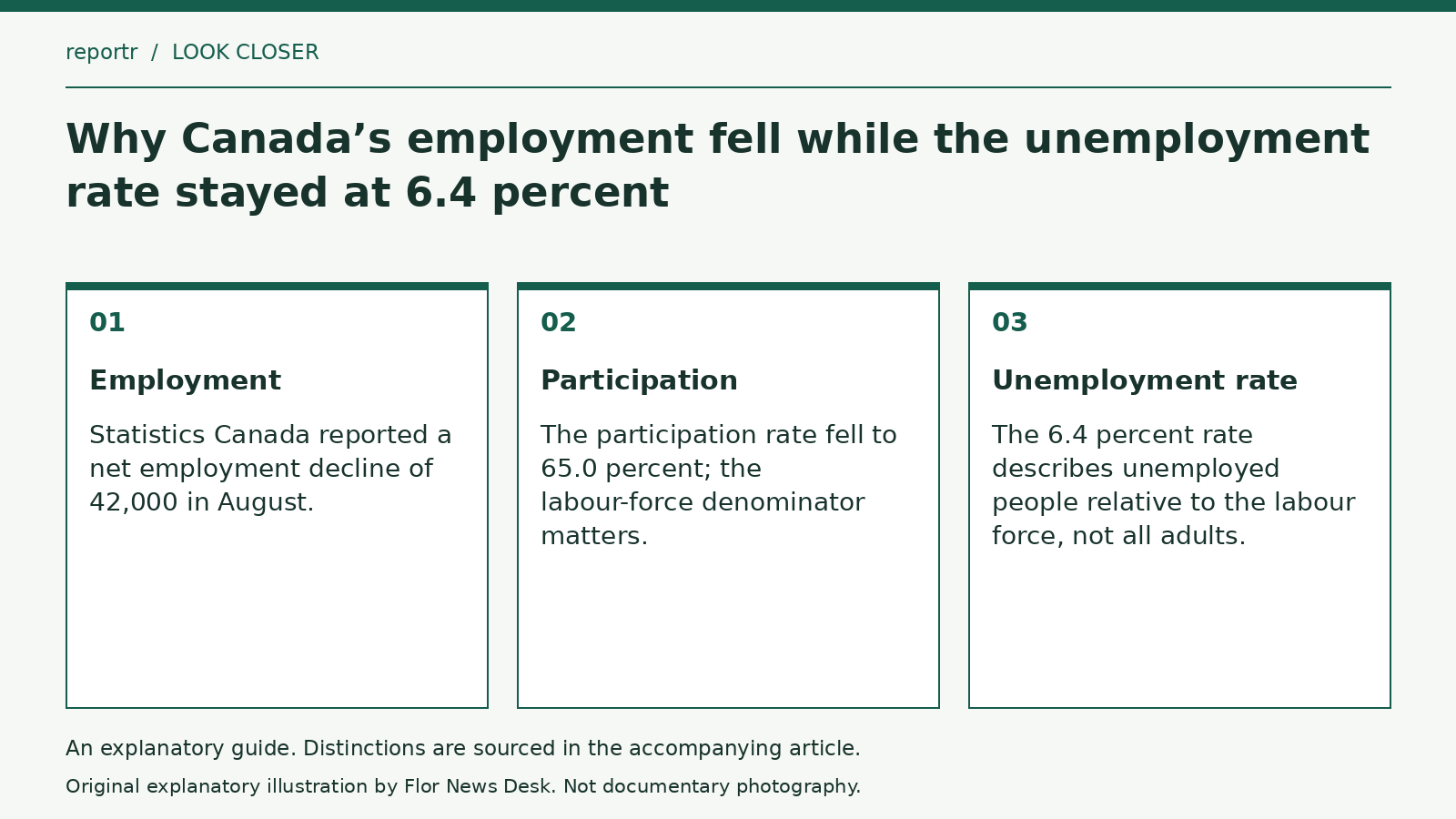 Explanatory diagram: Employment; Participation; Unemployment rate.